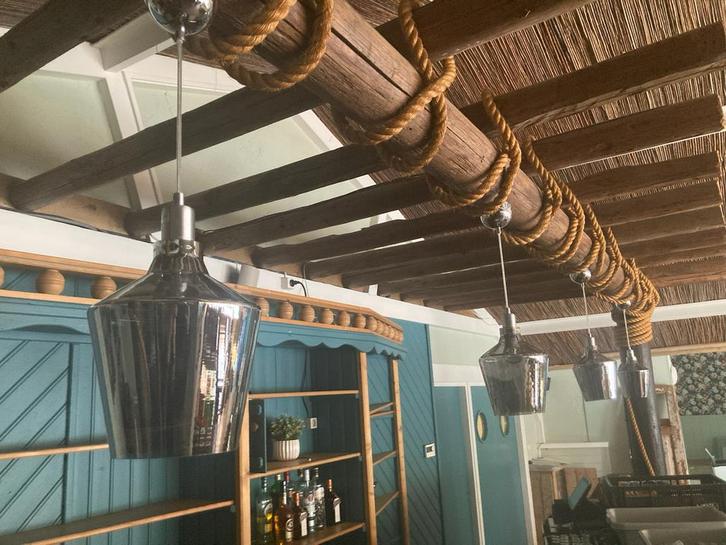 Trio Leuchten - Calais hanglamp *Smoke glas *13 Stuks, Huis en Inrichting, Lampen | Hanglampen, Gebruikt, Minder dan 50 cm, Metaal