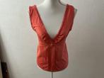 Mango top M broderie kant, Mango, Oranje, Zo goed als nieuw, Zonder mouw