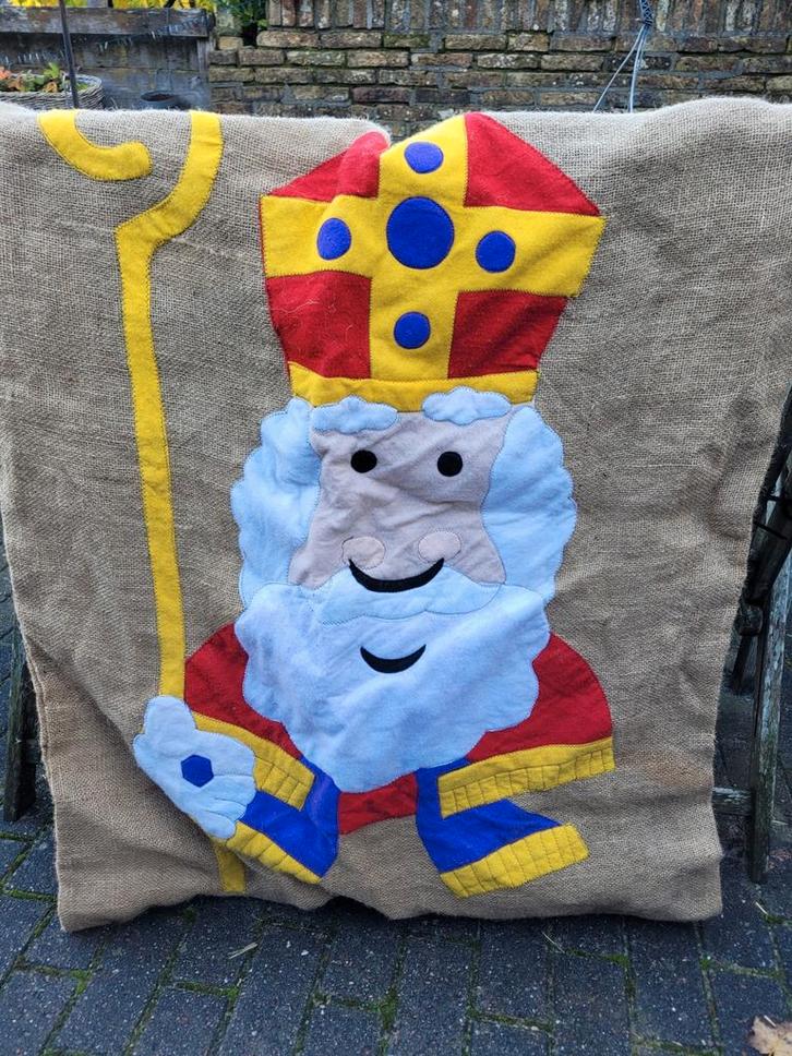 Grote Sinterklaas Jutezak - 95x140 cm, Diversen, Sinterklaas, Gebruikt, Ophalen of Verzenden