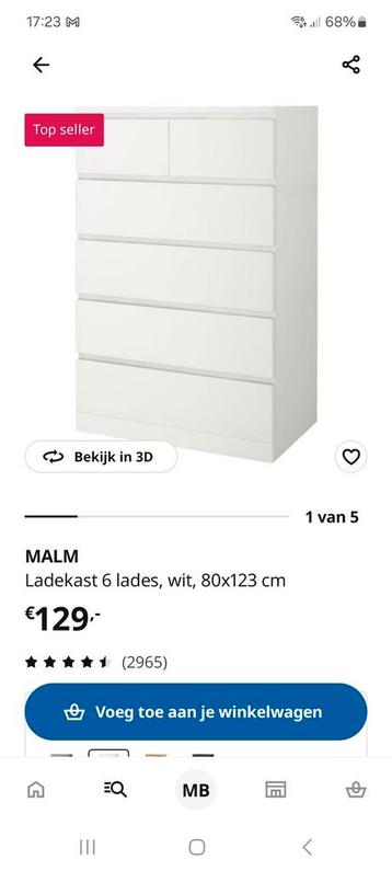Ikea Malm Kast - 6 Lades - afbeelding 4