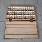 Oude vintage houten letterdoos BCA school educatief *Etage3*, Gebruikt, ., Ophalen of Verzenden, .
