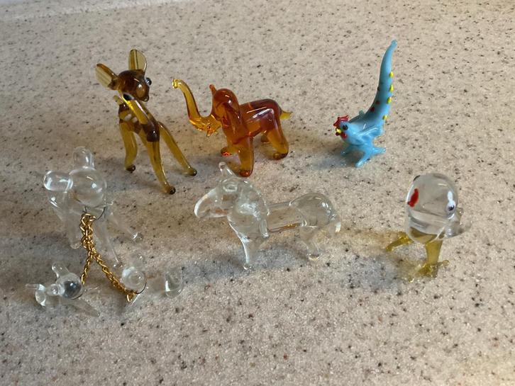 Vintage Glazen Beeldjes Collectie, Antiek en Kunst, Antiek | Glas en Kristal, Ophalen of Verzenden