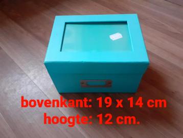 Turquoise Opbergdoos met Fotolijst beschikbaar voor biedingen