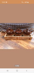 3 aardewerk retro potjes marmelade/honing/jam potjes, Antiek en Kunst, Ophalen of Verzenden