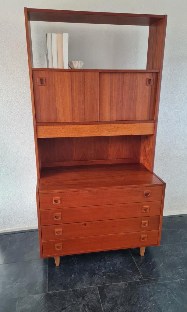 Mooie retro vintage 2 delig kast., Huis en Inrichting, Kasten | Wandmeubels, Gebruikt, Minder dan 150 cm, 25 tot 50 cm, Ophalen
