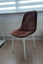 Stoel bruin velours, Huis en Inrichting, Stoelen, Ophalen, Gebruikt, Bruin, Metaal