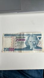 Turkije 250.000 lirasi, Postzegels en Munten, Bankbiljetten | Europa | Niet-Eurobiljetten, Ophalen of Verzenden, Overige landen