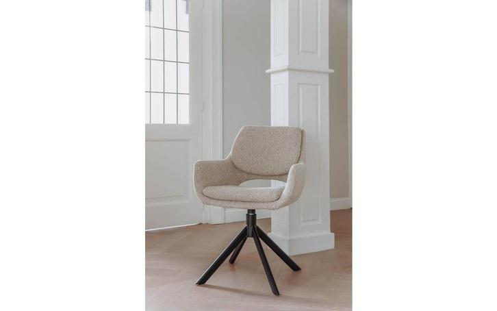 Supermooie draaibare eetkamerstoel nu met 50% korting, Huis en Inrichting, Stoelen, Nieuw, Twee, Metaal, Stof, Overige kleuren