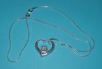 Ketting met zilveren hart hanger, model B, Verzenden, Nieuw, Zilver, Overige materialen