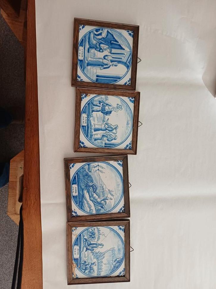 Delfsblauw Tegeltjes Bijbelse Voorstellingen, Antiek en Kunst, Antiek | Wandborden en Tegels, Ophalen of Verzenden