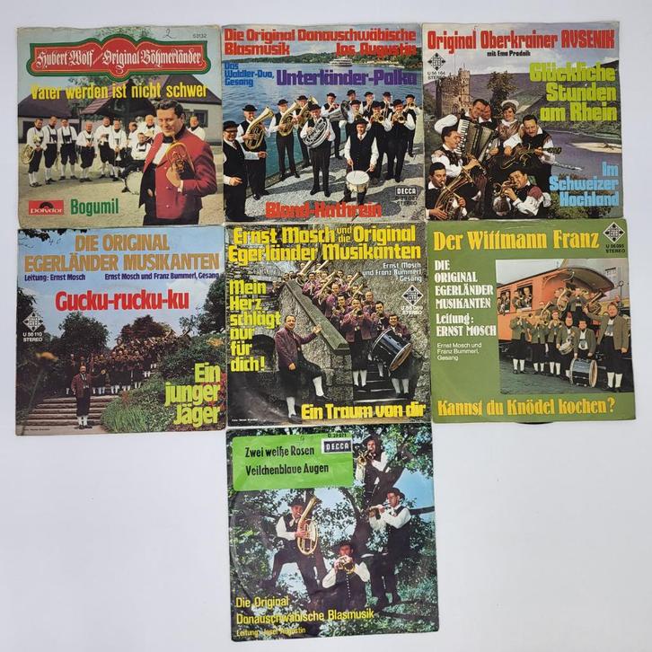 Duitse Volksmuziek - 7 " Single - Ernst Mosch, Egerländer, Cd's en Dvd's, Vinyl Singles, Gebruikt, Single, Wereldmuziek, 7 inch