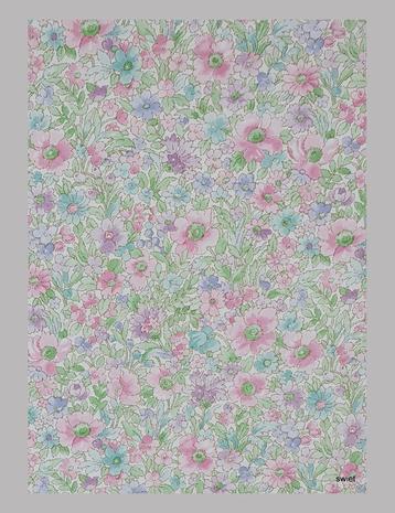 10329 Origineel vintage retro behang funky bloemen swiet beschikbaar voor biedingen