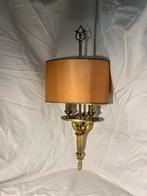 Unieke Antieke Bouillotte Wandlamp – Messing – 54 cm, Antiek en Kunst, Ophalen of Verzenden