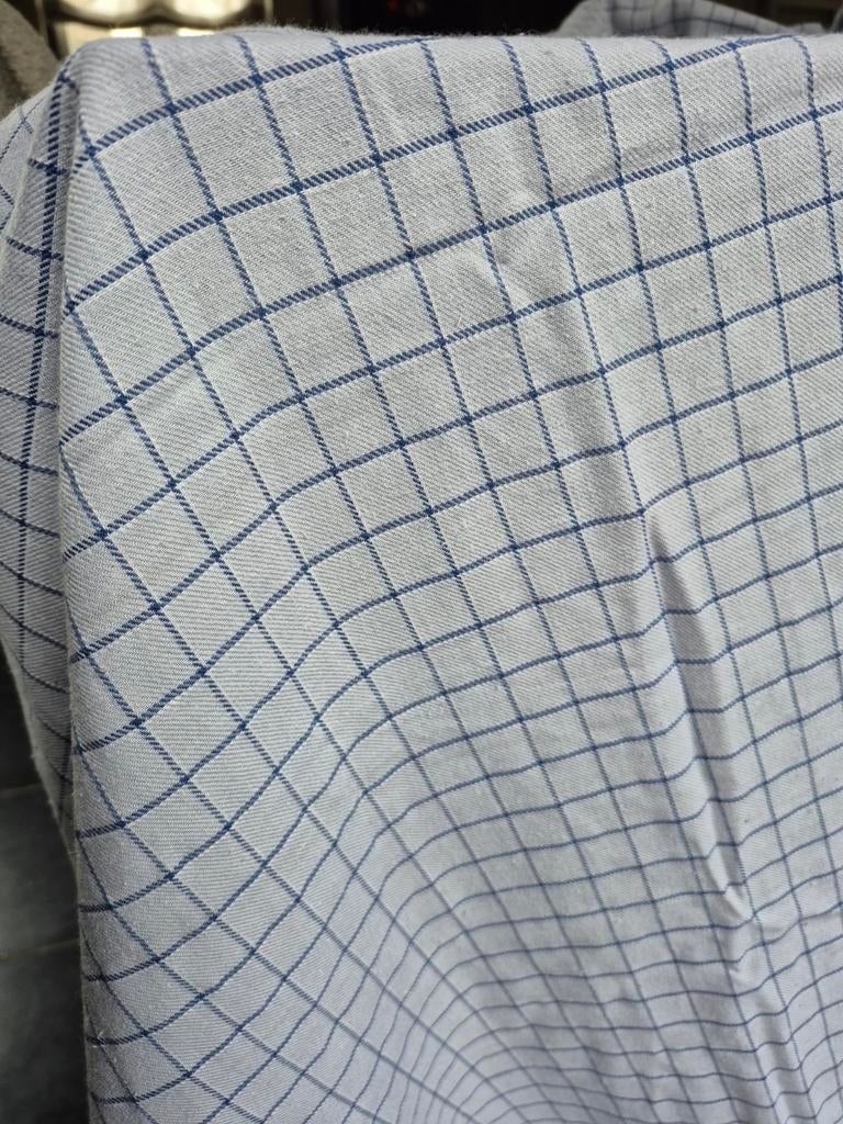 Coupon gewassen katoen gingham, Hobby en Vrije tijd, Stoffen en Lappen, Blauw, 120 cm of meer, Nieuw, Ophalen of Verzenden