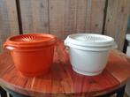 Tupperware trommeltjes 2 st. met sterdeksel, Ophalen of Verzenden, Gebruikt, Wit, Bus of Trommel