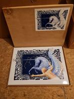 Emaille bord eenhoorn nieuw, Antiek en Kunst, Ophalen of Verzenden