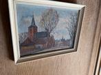 Olieverfschilderij Dorpsgezicht met Kerk, Ophalen