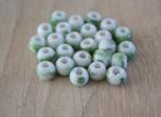 partij van 25 groene keramische kralen 6 mm, Hobby en Vrije tijd, Kralen en Sieraden maken, Nieuw, Kraal, Ophalen of Verzenden