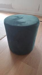 Hocker of poef donkergroen, Huis en Inrichting, Rond, Minder dan 50 cm, Ophalen of Verzenden, Zo goed als nieuw