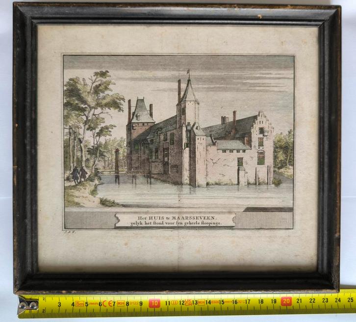Kopergravure 'Het huis te Maarseveen', Antiek en Kunst, Kunst | Etsen en Gravures, Ophalen of Verzenden
