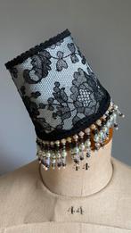 Gerestyled lampenkapje met kralenrand, Ophalen of Verzenden, Zo goed als nieuw, Rechthoekig, Minder dan 25 cm