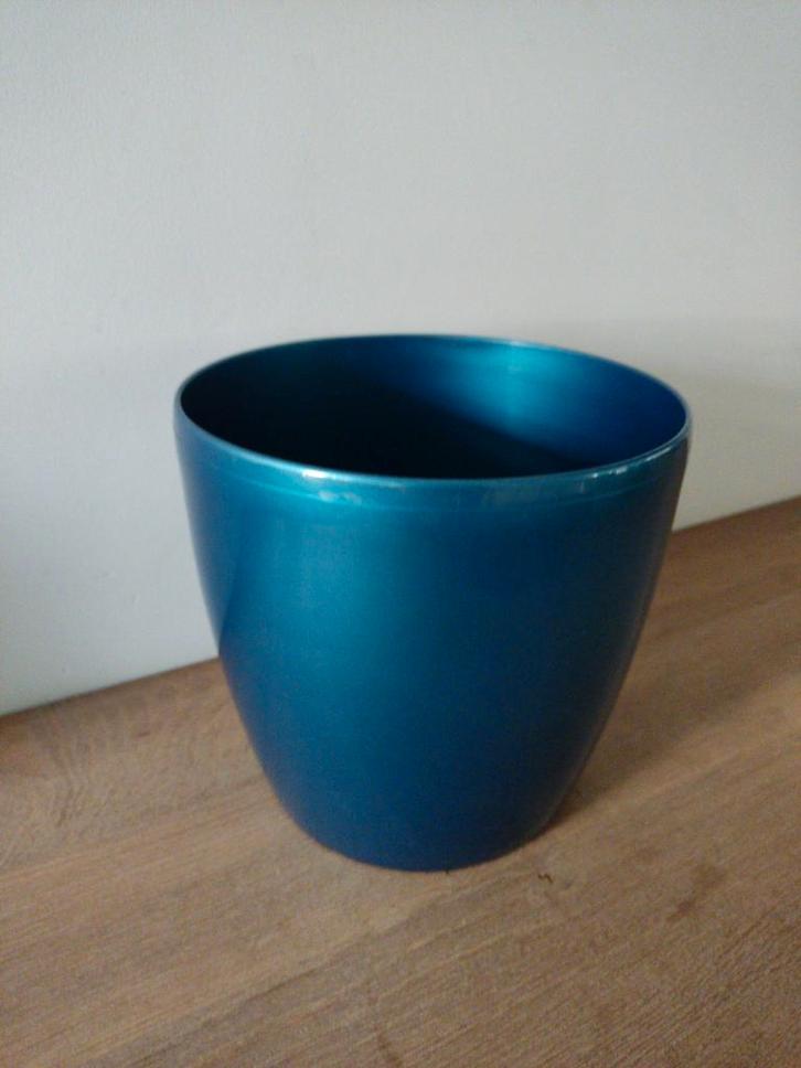 Elho Brussels Diamond bloempot petrol - 18cm, Tuin en Terras, Bloempotten, Zo goed als nieuw, Kunststof, Binnen, Minder dan 40 cm