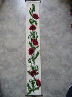 Borduurwerk schellenkoord "Rozen rood" met ornamenten., Ophalen of Verzenden, Zo goed als nieuw, Handborduren, Overige typen