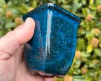 Bonsai Cascade pot blauw geglazuurd aardewerk 6,8x6,7x8,4, Tuin en Terras, Bloempotten, Vierkant, Ophalen of Verzenden, Zo goed als nieuw