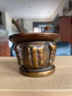 Antieke bronzen vijzel met stamper, Antiek en Kunst, Antiek | Koper en Brons, Ophalen of Verzenden, Brons