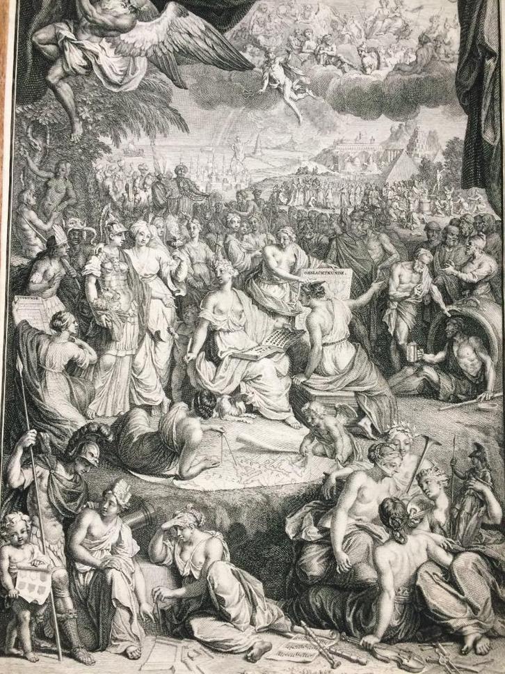 Bernard Picart, grote ets, "Vadertje Tijd" uit 1726, Antiek en Kunst, Kunst | Etsen en Gravures, Ophalen of Verzenden