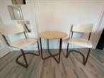 Twee retro stoelen en bijzettafel, Huis en Inrichting, Stoelen, Ophalen, Gebruikt, Twee, Wit