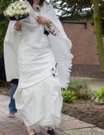 Trouwjurk gebroken wit met zwart, Ophalen of Verzenden, Gedragen, Wit, Trouwjurk