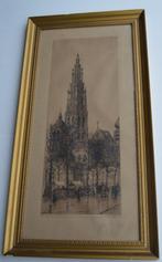ETS:  Eugene Rensburg - Groenplaats. Antwerpen, Antiek en Kunst, Kunst | Etsen en Gravures, Ophalen of Verzenden