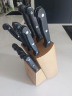 Messenset in messenblok, Huis en Inrichting, Overige materialen, Gebruikt, Ophalen of Verzenden, Vaatwasserbestendig