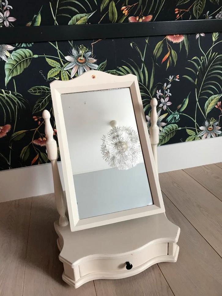 Brocante Spiegel met Laatje, Huis en Inrichting, Woonaccessoires | Spiegels, Gebruikt, Minder dan 50 cm, Minder dan 100 cm, Rechthoekig