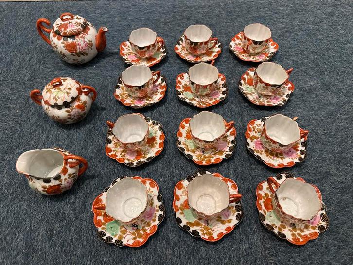 Japans eierschaal theeservies met toebehoren, Antiek en Kunst, Antiek | Servies compleet, Ophalen