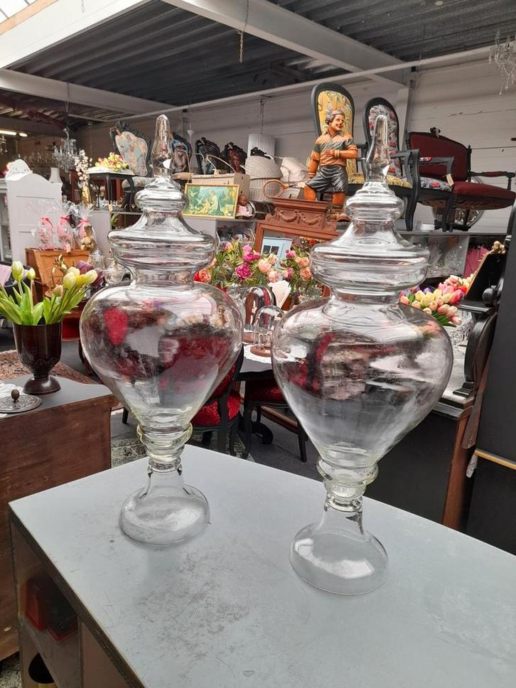 Grote potten.met deksel, Verzamelen, Glas en Borrelglaasjes, Zo goed als nieuw, Bierglas, Ophalen of Verzenden