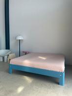 Bed Auping Auronde blauw - opnieuw gespoten, Blauw, 180 cm, Gebruikt, Ophalen of Verzenden