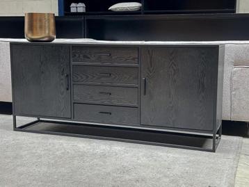 Zwart dressoir met houtnerf 180cm breed nieuw! beschikbaar voor biedingen