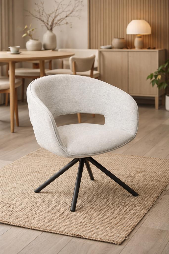 Sora eetkamerstoel, Huis en Inrichting, Stoelen, Nieuw, Eén, Stof, Zwart, Ophalen