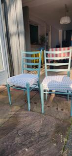 Vintage and restyled chairs from the 60's, Huis en Inrichting, Stoelen, Ophalen, Zo goed als nieuw, Blauw, Eén