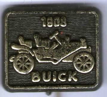 Buick 1908 goud op zwart plastic auto speldje ( A_134a ) beschikbaar voor biedingen