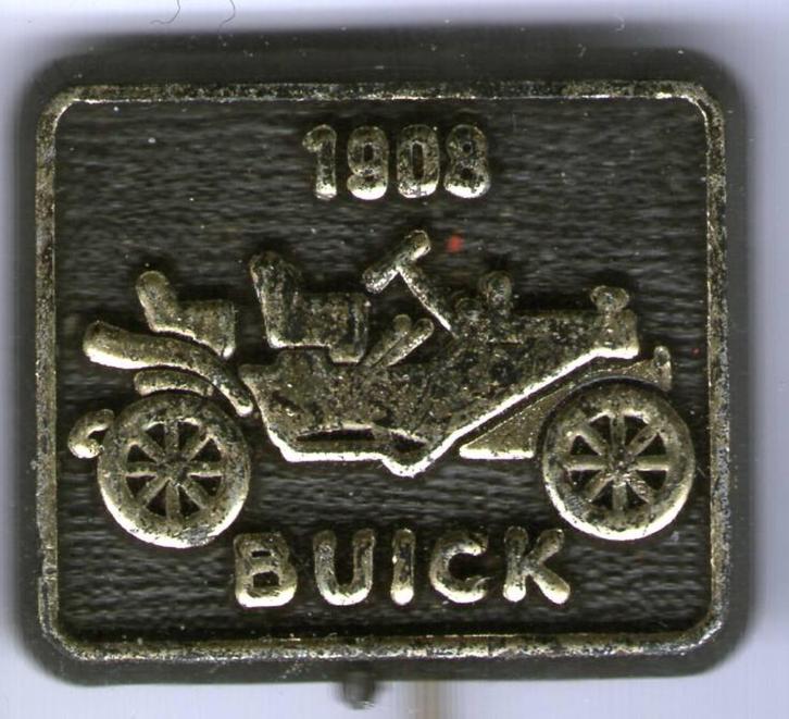 Buick 1908 goud op zwart plastic auto speldje ( A_134a ), Verzamelen, Speldjes, Pins en Buttons, Nieuw, Speldje of Pin, Transport