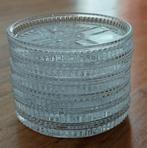 6 glazen onderzetters van kristal glas ø 8,8cm, Ophalen of Verzenden