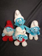 4 pluche Smurfen, Ophalen of Verzenden, Gebruikt, Verschillende Smurfen, Poppetje, Figuurtje of Knuffel