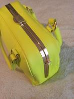 Italiaanse leren tas - neon geel, gouden details, Ophalen of Verzenden