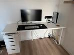 Ikea bureau Saljan werkblad 186x68cm + Alex ladekast, Huis en Inrichting, Ophalen, In hoogte verstelbaar, Zo goed als nieuw