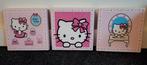Hello kitty schilderijtjes 3 stuks., Ophalen of Verzenden, Zo goed als nieuw, Wanddecoratie