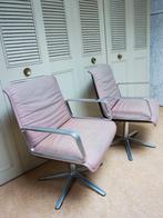 2 roze leren Delta bureaustoelen/ armstoelen, 1968, Ophalen, Gebruikt, Twee, Overige kleuren