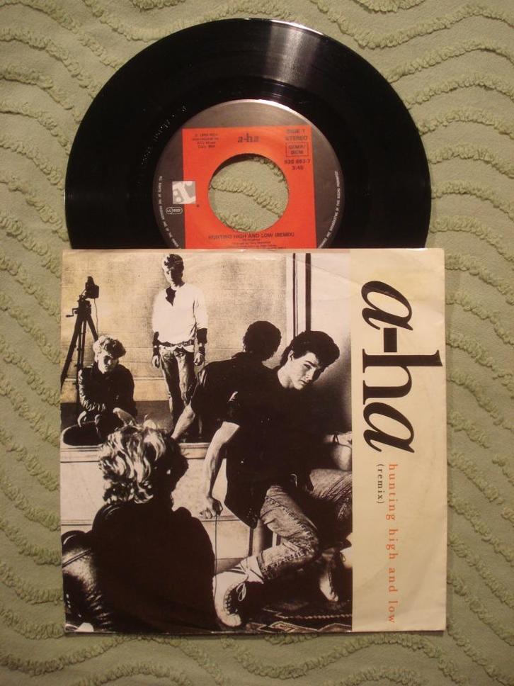A-ha 7" Vinyl Single: ‘Hunting high and low’ (D), Cd's en Dvd's, Vinyl Singles, Zo goed als nieuw, Single, Pop, 7 inch, Ophalen of Verzenden
